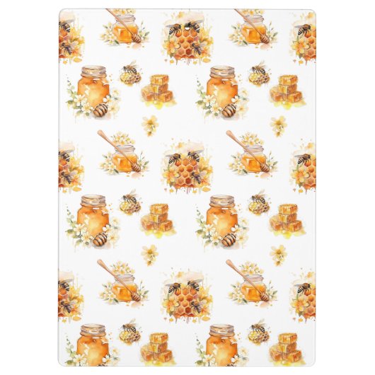 niedlicher Teddybär und Bienen Klemmbrett (Rückseite)