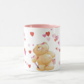 Niedlicher Teddybär und Herz-Tasse Tasse (Zentrum)