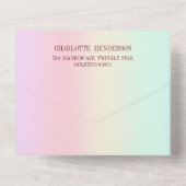 Niedlicher Teddybär w. Ballon Blütenbaby-Dusche All In One Einladung (Rückseite)