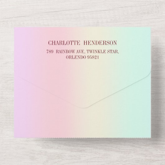 Niedlicher Teddybär w. Ballon Blütenbaby-Dusche All In One Einladung (Rückseite)