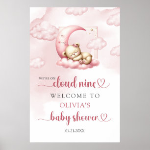 Niedlicher Teddybär Wolke 9 Rosa Empfang Poster