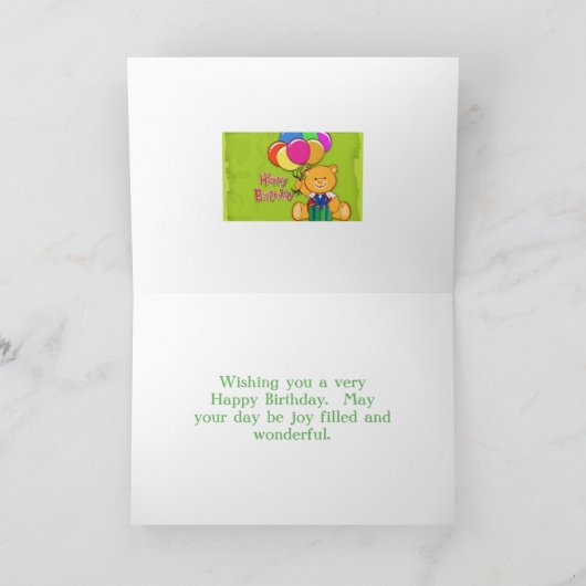 niedlicher Teddybärenkarte Karte (Innenseite)