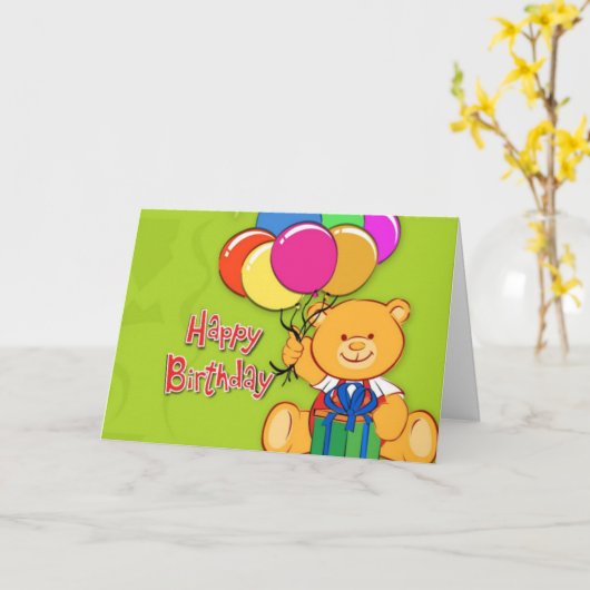 niedlicher Teddybärenkarte Karte (Gelbe Blume)