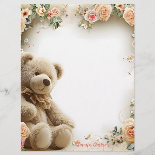 Niedlicher Tedyy Bear 5.5" x 6" Notepad - 40 Seite (Vorderseite)