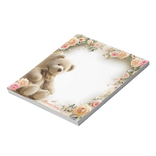 Niedlicher Tedyy Bear 5.5" x 6" Notepad - 40 Seite Notizblock (Rotiert)