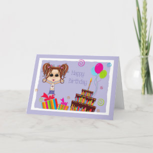 Niedlicher Tee, Brünett, Kuchen, Geschenke, Glückl Karte