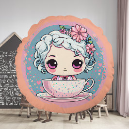 Niedlicher Teecup Puppenkissen Rundes Kissen