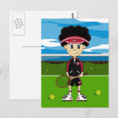 Niedlicher Tennis Boy Postcard Postkarte (Vorne/Hinten)