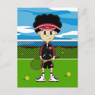 Niedlicher Tennis Boy Postcard Postkarte