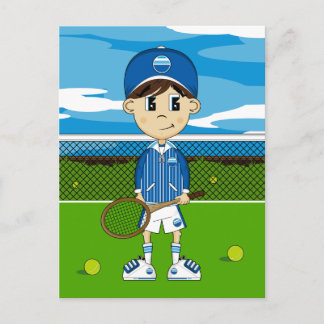 Niedlicher Tennis Boy Postcard Postkarte