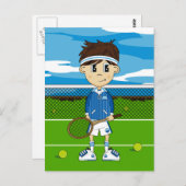 Niedlicher Tennis Boy Postcard Postkarte (Vorne/Hinten)