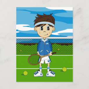 Niedlicher Tennis Boy Postcard Postkarte