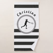 Niedlicher Tennis Girl Black & White Personalisier