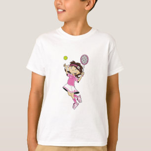 Niedlicher Tennis-Mädchen-T - Shirt