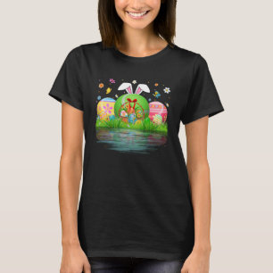 Niedlicher Tennisball Ball Ei Bunny Ears Happy Ost T-Shirt