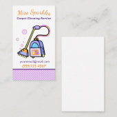 Niedlicher Teppich-Shampoo-Reinigungsservice Visitenkarte (Vorne/Hinten)