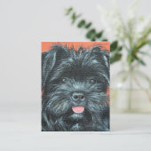 Niedlicher Terrier Dog Malerei Postkarte (Stehend Vorderseite)