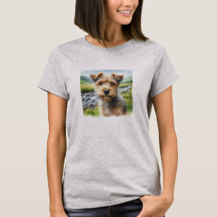 Niedlicher Terrier Hund in Wasserfarbe T-Shirt