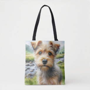 Niedlicher Terrier Hund in Wasserfarbe Tasche