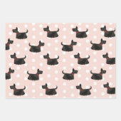 Niedlicher Terrier personalisiert rosa gepunktet Geschenkpapier Set (Vorderseite)