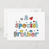 Niedlicher Text eines besonderen Bruders Postkarte (Vorne/Hinten)