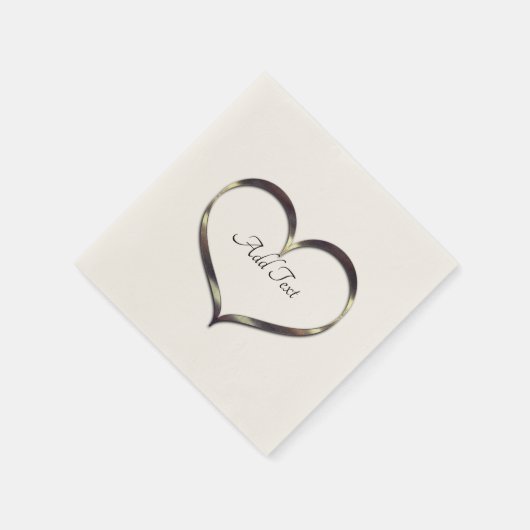 Niedlicher Text für das Herz Serviette (Ecke)