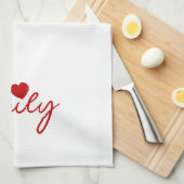 Niedlicher Text für die Herzfamilie Geschirrtuch (Viertel Falte)