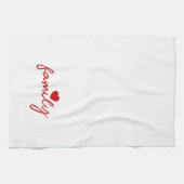 Niedlicher Text für die Herzfamilie Geschirrtuch (Horizontal)