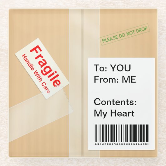 Niedlicher Text für Miniaturauslieferung Glasuntersetzer (Vorderseite)