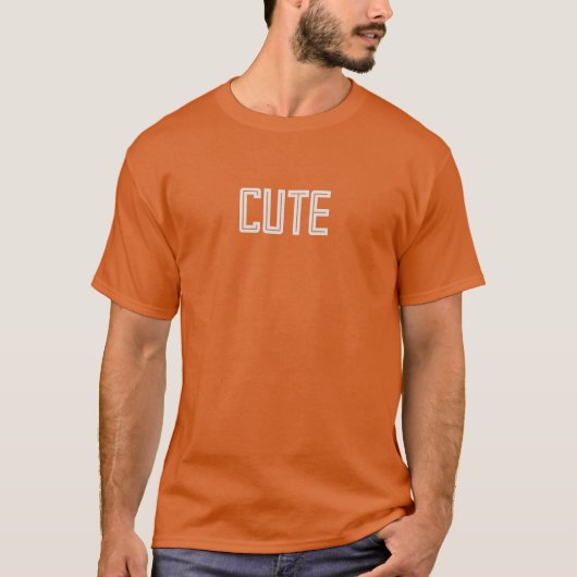 Niedlicher Text Orange Personalisierter benutzerde T-Shirt (Vorderseite)