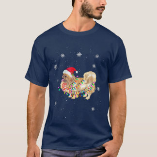 Niedlicher tibetischer Spanier Weihnachtsdog Light T-Shirt