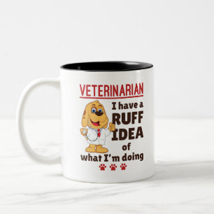 Niedlicher Tierarzt Ruff Idea Zweifarbige Tasse