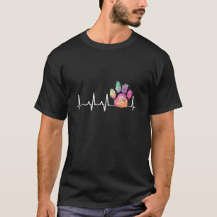 Niedlicher tierärztlicher Regenbogen-Pfoten Druck T-Shirt