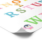 Niedlicher Tiere Alphabet Baby Kinderzimmer Poster (Ecke)