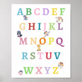 Niedlicher Tiere Alphabet Baby Kinderzimmer Poster (Vorne)