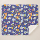 Niedlicher Tiere Astronauten Sherpa Blanket Sherpadecke (Vorderseite (Horizontal))