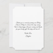 Niedlicher Tiere Babydusche Danke Karte (Rückseite)