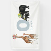 Niedlicher Tiere Baby's Kinderzimmer Kinder Zimmer Banner (Vertikal)