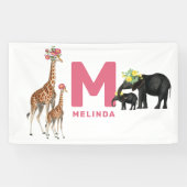 Niedlicher Tiere Baby's Kinderzimmer Kinder Zimmer Banner (Horizontal)