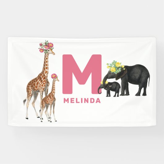 Niedlicher Tiere Baby's Kinderzimmer Kinder Zimmer Banner (Horizontal)