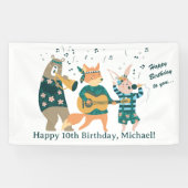 Niedlicher Tiere Bend Geburtstag Banner (Horizontal)