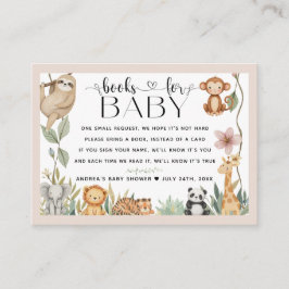 Niedlicher Tiere Boho Babydusche Bücher für Baby Begleitkarte
