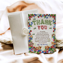 Niedlicher Tiere Botanische Berry Nature Babydusch Dankeskarte