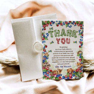 Niedlicher Tiere Botanische Berry Nature Babydusch Dankeskarte