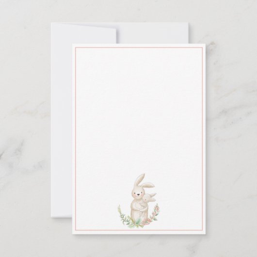 Niedlicher Tiere Bunny Pink Baby Dusche Danke (Rückseite)