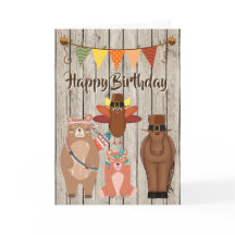 Niedlicher Tiere Erntedank Happy Birthday