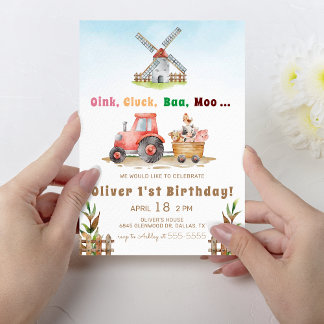 Niedlicher Tiere Farm Geburtstagsparty Einladung
