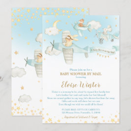 Niedlicher Tiere Flugzeuge Flugzeug Baby Dusche pe Einladung