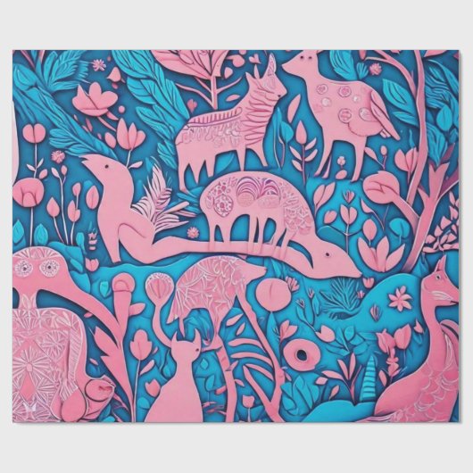 Niedlicher Tiere Geschenkideen Papier Geschenkpapier (Flach)