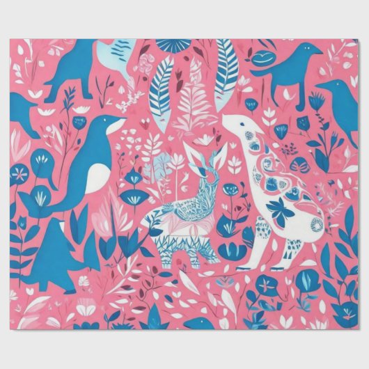 Niedlicher Tiere Geschenkideen Papier Geschenkpapier (Flach)